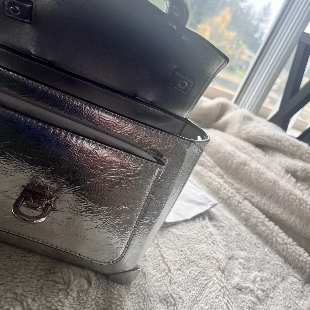 Michael Kors Metallic Silver Satchel - Picture 7 of 11